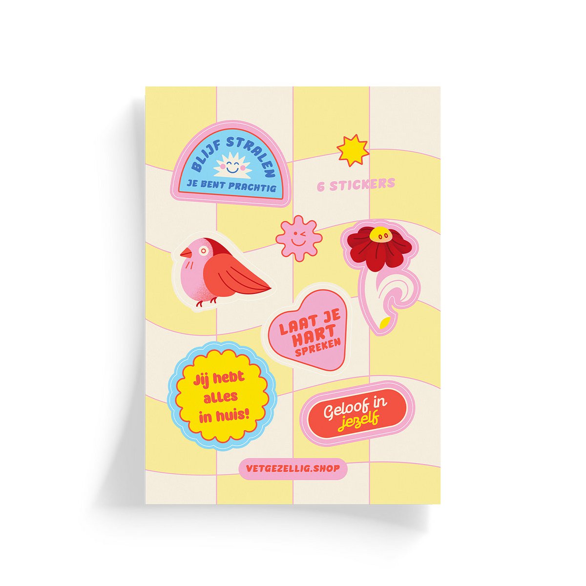 Stickervel ‘Liefde om te Plakken’ – Geel