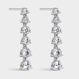 Boucles d'oreilles en cascade en argent