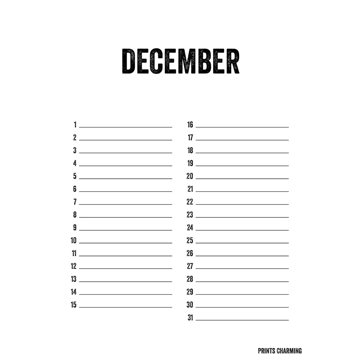 Calendario de cumpleaños negro