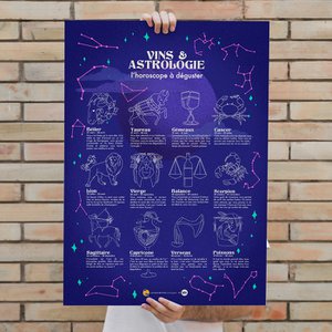 VIN & ASTROLOGIE - BLEU - 50x70cm