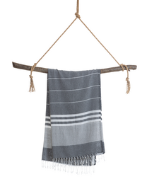 TOWEL TO GO MALIBU Telo mare in cotone 180x100 cm | Senza sabbia | Nero | con confezione regalo