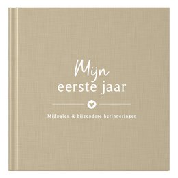 Fyllbooks Babybuch „Mein erstes Jahr“ – Leinen Taupe