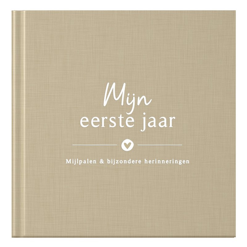 Fyllbooks Babybuch „Mein erstes Jahr“ – Leinen Taupe