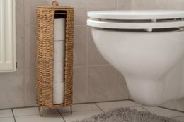 Toilet paper storage for 4 toilets, braided from water hyacinth