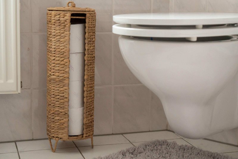 Toilet paper storage for 4 toilets, braided from water hyacinth