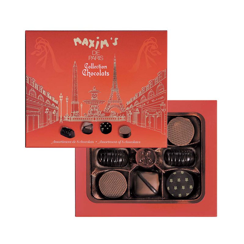 Kartonnen doos “Parijs” 8 chocolaatjes