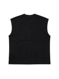 T-Shirt Tank Nera Boxy Fit 200g con tagli a vivo