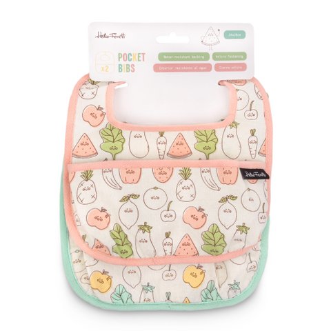 PACK 2 BABY BIB PINK AND GREEN HF