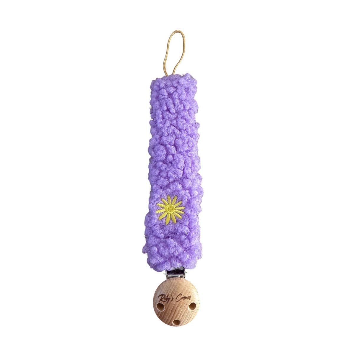 Pacifier chain Teddy - Flower - Purple
