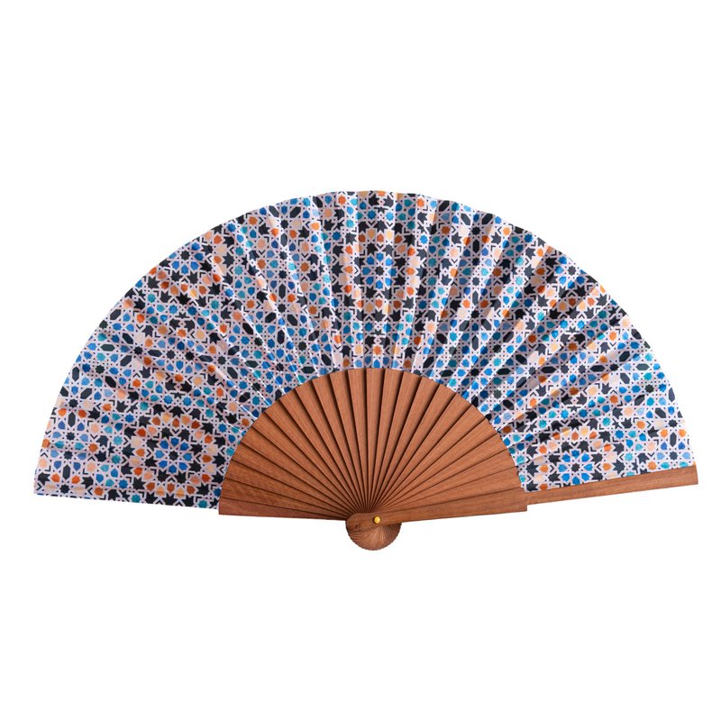 Star Lattice Satin Hand Fan Jawhara 23 cm