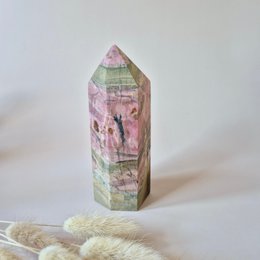 XL Rhodonite Tower - Powerful healing in Pink & Black