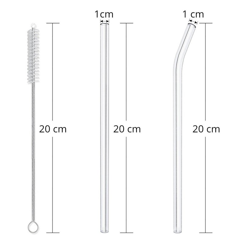 SMOOTHIE Reusable Glass Straw Set