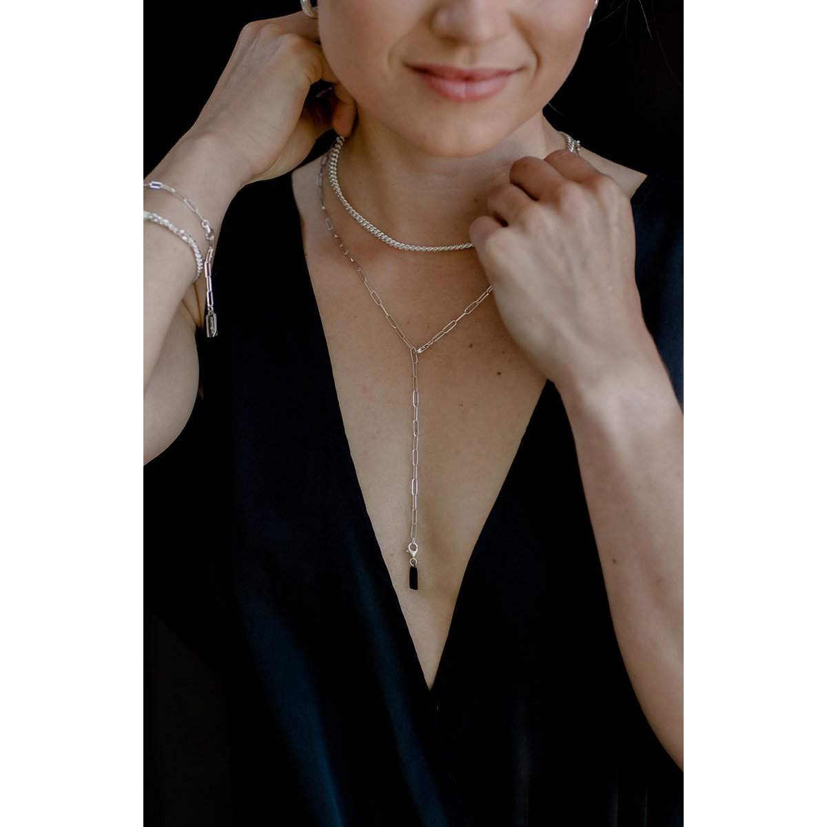 Collar de eslabones de cambio - plata