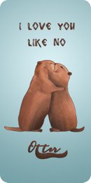 Metal magnet Otter 10x5 cm