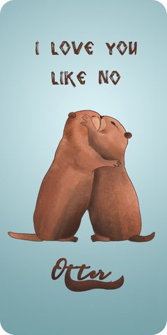 Metal magnet Otter 10x5 cm