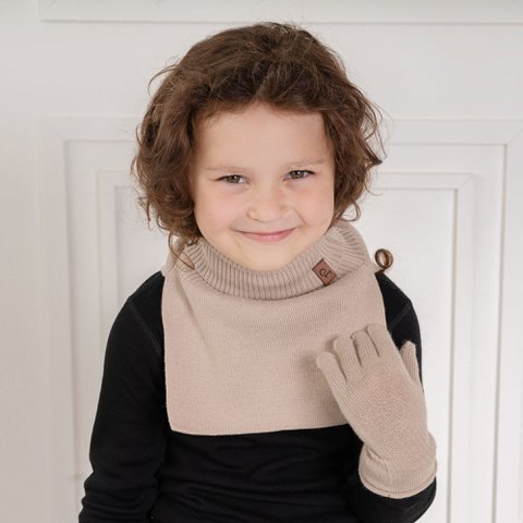Gebreide kinderset van Dickie & Gloves van gebreid katoen, 2-delig