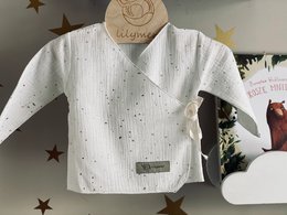 100%, mussola biologica certificata Oeko Tex Completo per bebè: leggings e top avvolgente, taglia: 52-64, 68-74