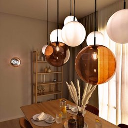 s.luce Orb Glaskugel Hängelampe 150cm Aufhängung Schwarz
