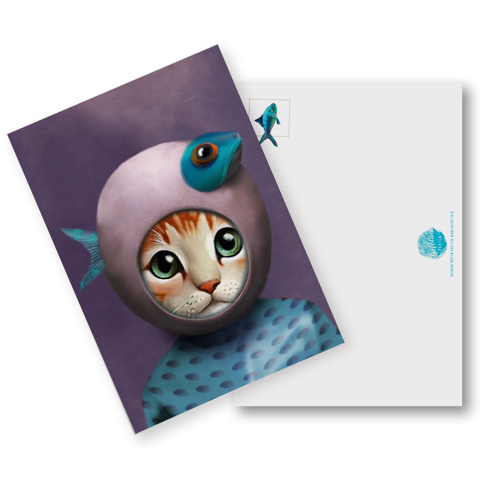 Postkarte Katzen Cats "Purrealistic Kitten"