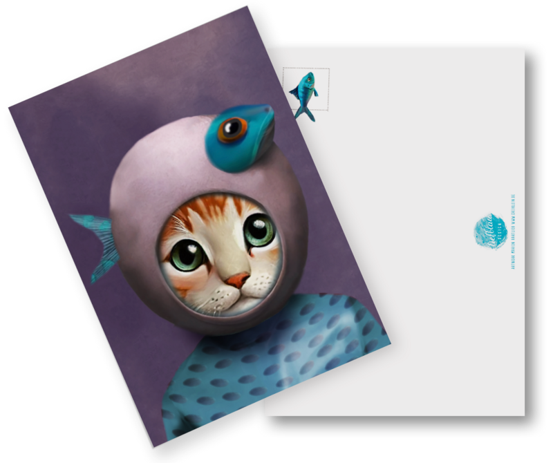 Postkarte Katzen Cats "Purrealistic Kitten"