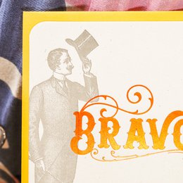 Bravo Gentleman Letterpress Card, orange (med kuvert)