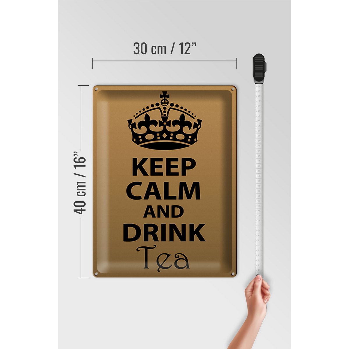 Blechschild Spruch 30x40cm Keep Calm and drink tea