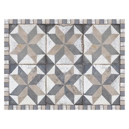 Mantel individual "ESTILO USADO AZUL-BEIGE"