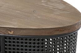 BUFFET SAPIN MÉTAL 145,5X45X76 NOIR PORTE-BOUTEILLES MB200586