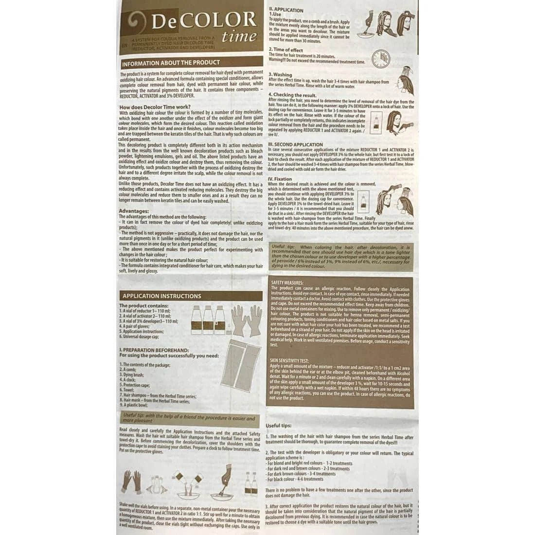 DeCOLOR time Bleaching System – Removes Permanent Hair Dye – 330ml