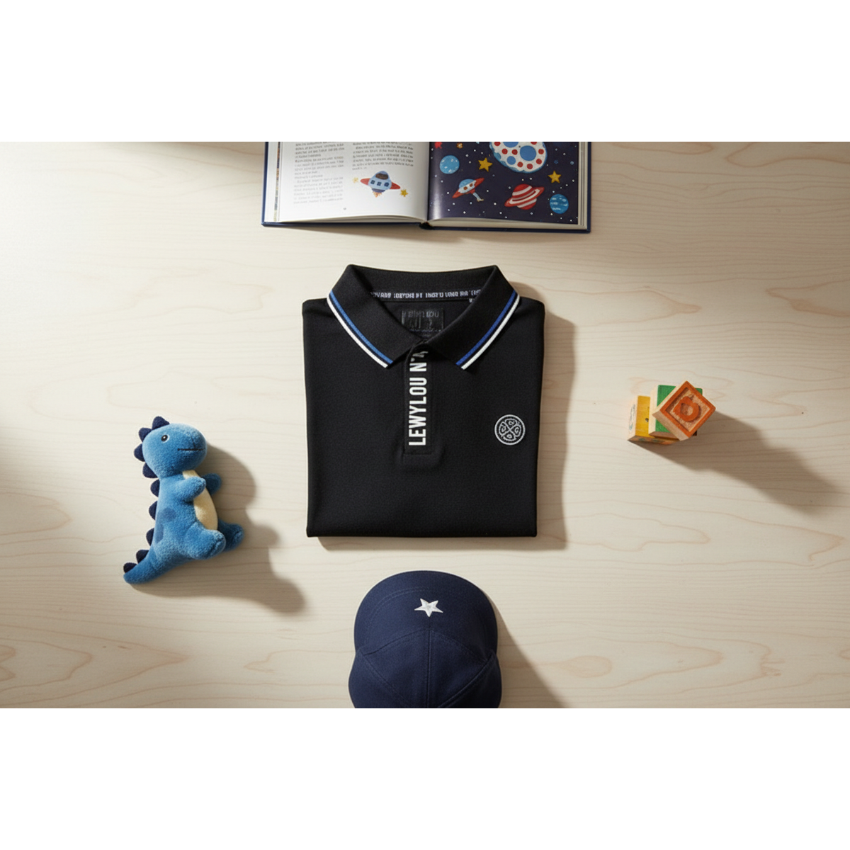 Polo LewyLou NO4 czarno-niebieskie