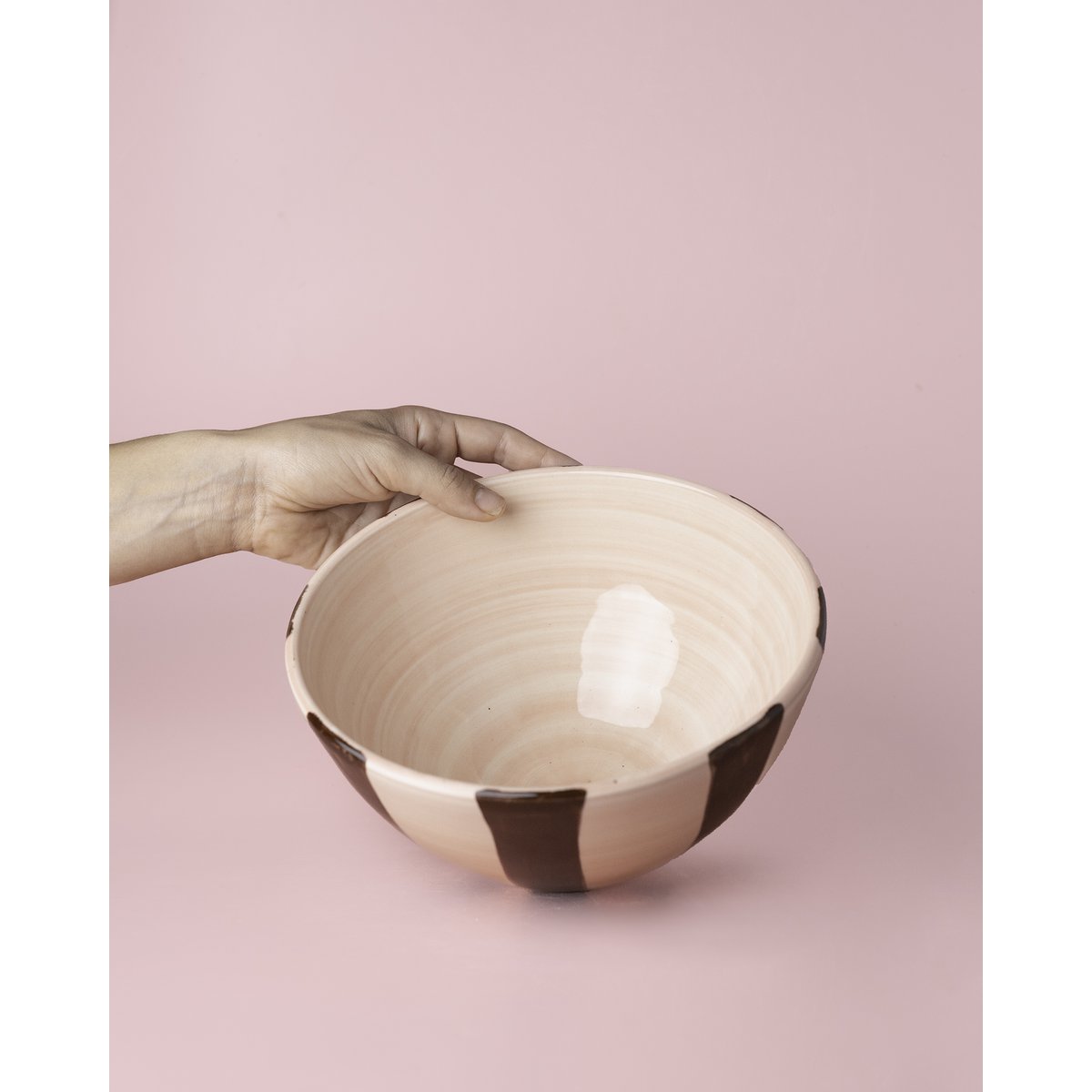 Insalatiera in ceramica 21 cm - Marrone e rosa / Cioccolato