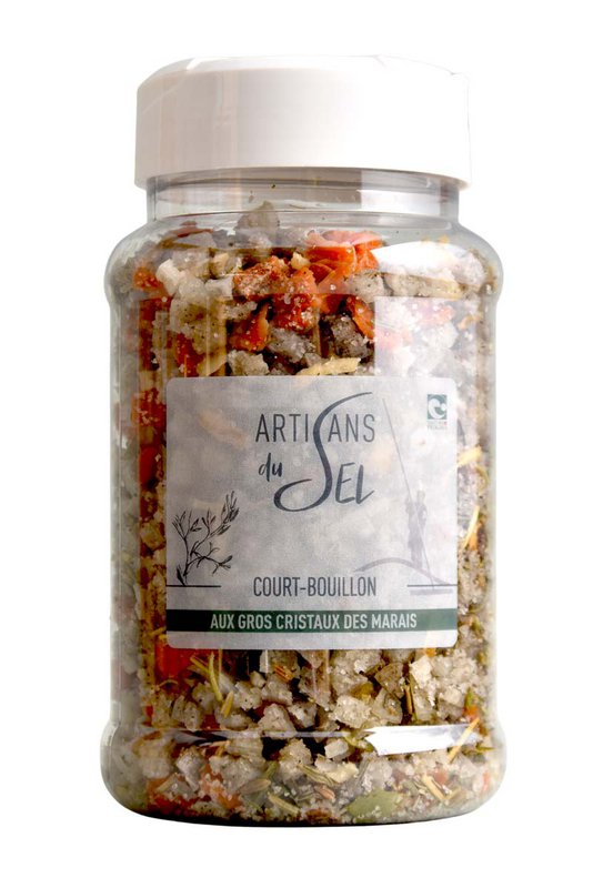 Court-Bouillon des Marais aux Gros Cristaux & Herbes Bio – Pot Verseur 350g | Artisans du Sel