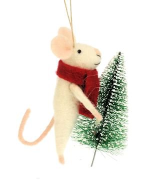 Mouse with Christmas tree Felt