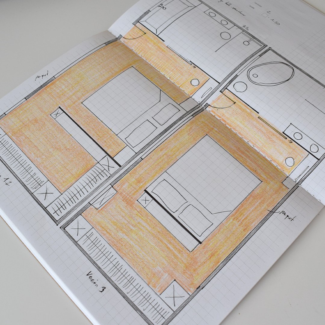 Cuaderno de papelería de diseño de interiores