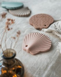 Massaggiagengive, Conchiglia, leo e lea, Sonaglio da dentizione, 4 colori diversi
