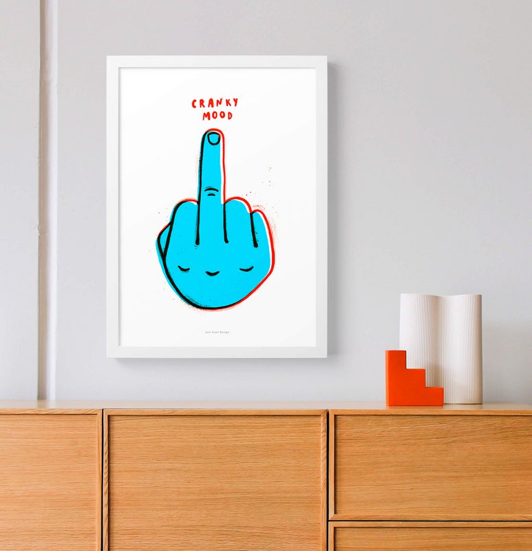 Humeur grincheuse | Affiche d'impression d'art d'illustration