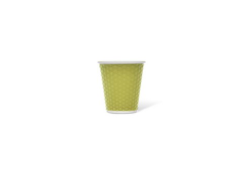 Porcelain cup LAP 180ml with silicon. grip honeycomb Green