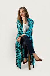 Kimono JUDY - marron foncé/turquoise