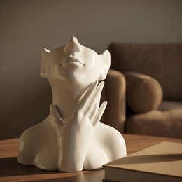 Vase White - Ceramic vase - Vase Face