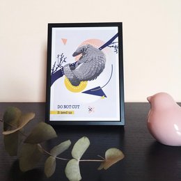 Pangolin poster featuring a stylized illustration of a pangolin with geometric shapes and patterns. The poster has a modern, minimalist design.