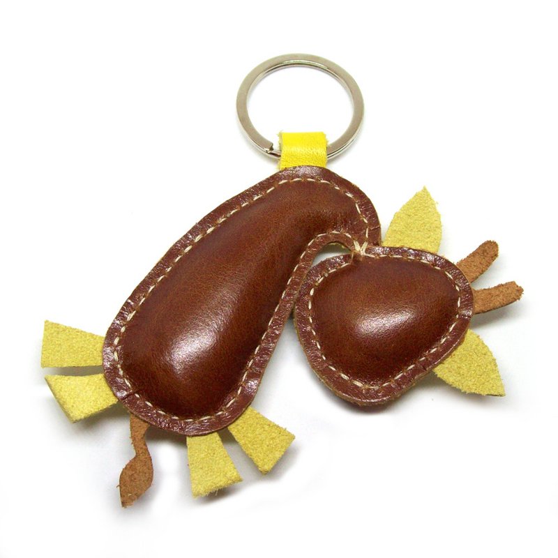 Giraffe Lover Gift Handmade Leather Keychain