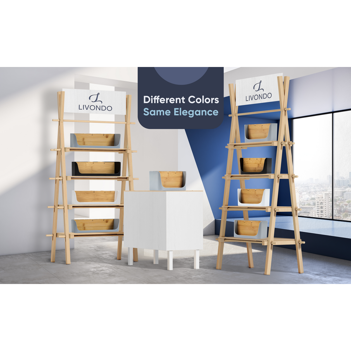 Organizador de escritorio ECO | Organizador de cosméticos de mesa para oficina | Soporte para teléfono móvil y tableta |