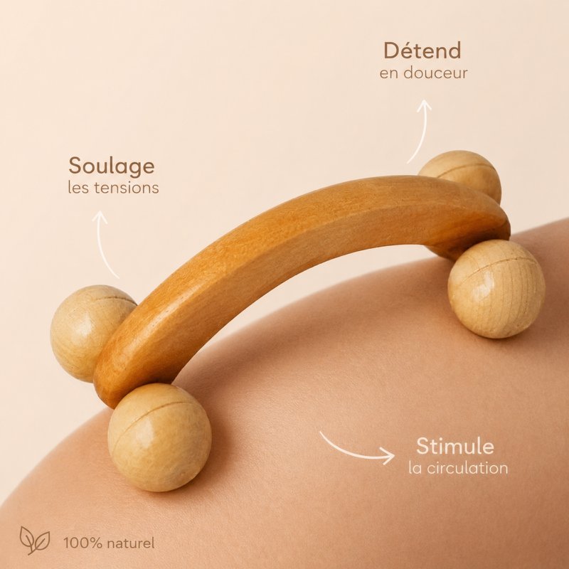 Wooden Massage Wheel - Anti Cellulite Draining Roller Massager - Natural Wood Massage Wheel - Manual Massager
