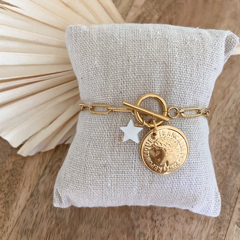 Stella Armband aus Perlmutt und Gold