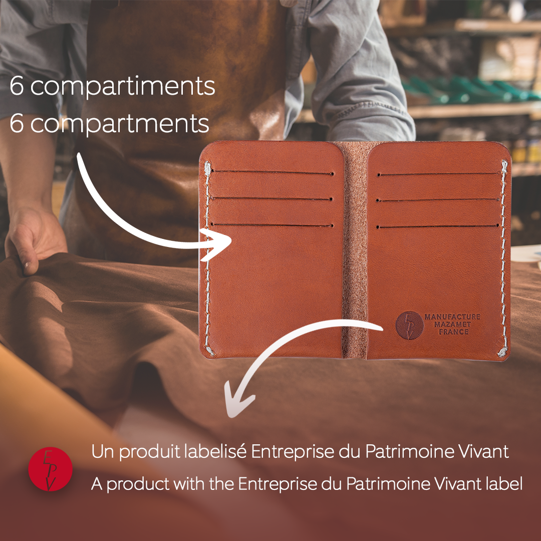 Black leather card holder