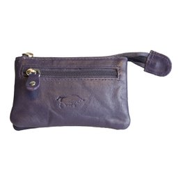 Portachiavi In 11 Colori - Portachiavi In Pelle - Con 2 Tasche Con Cerniera