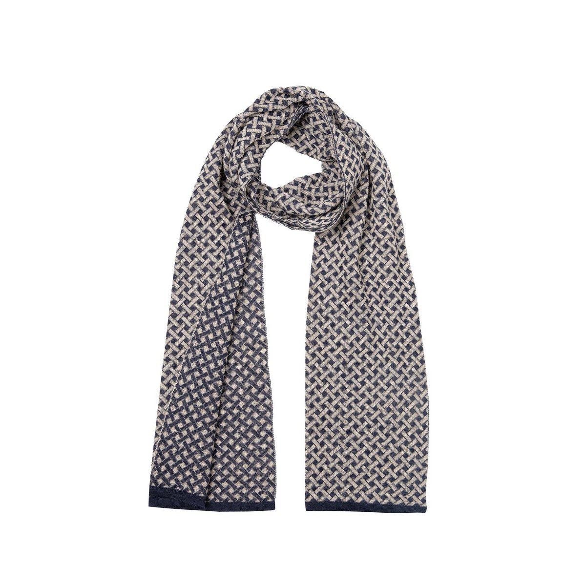Men Hettite Scalf Navy-Beige