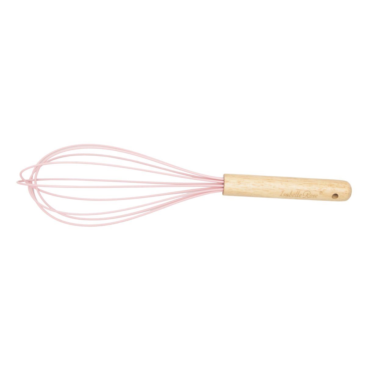 Frullino per uova in legno in silicone rosa pastello Isabelle Rose