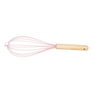 Pastelroze siliconen houten eierklopper Isabelle Rose