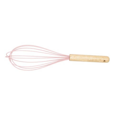 Pastel pink silicone wooden egg beater Isabelle Rose